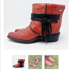 PANHANDLE Slim‎ Canty Boots RARE Size 5 Red Boots